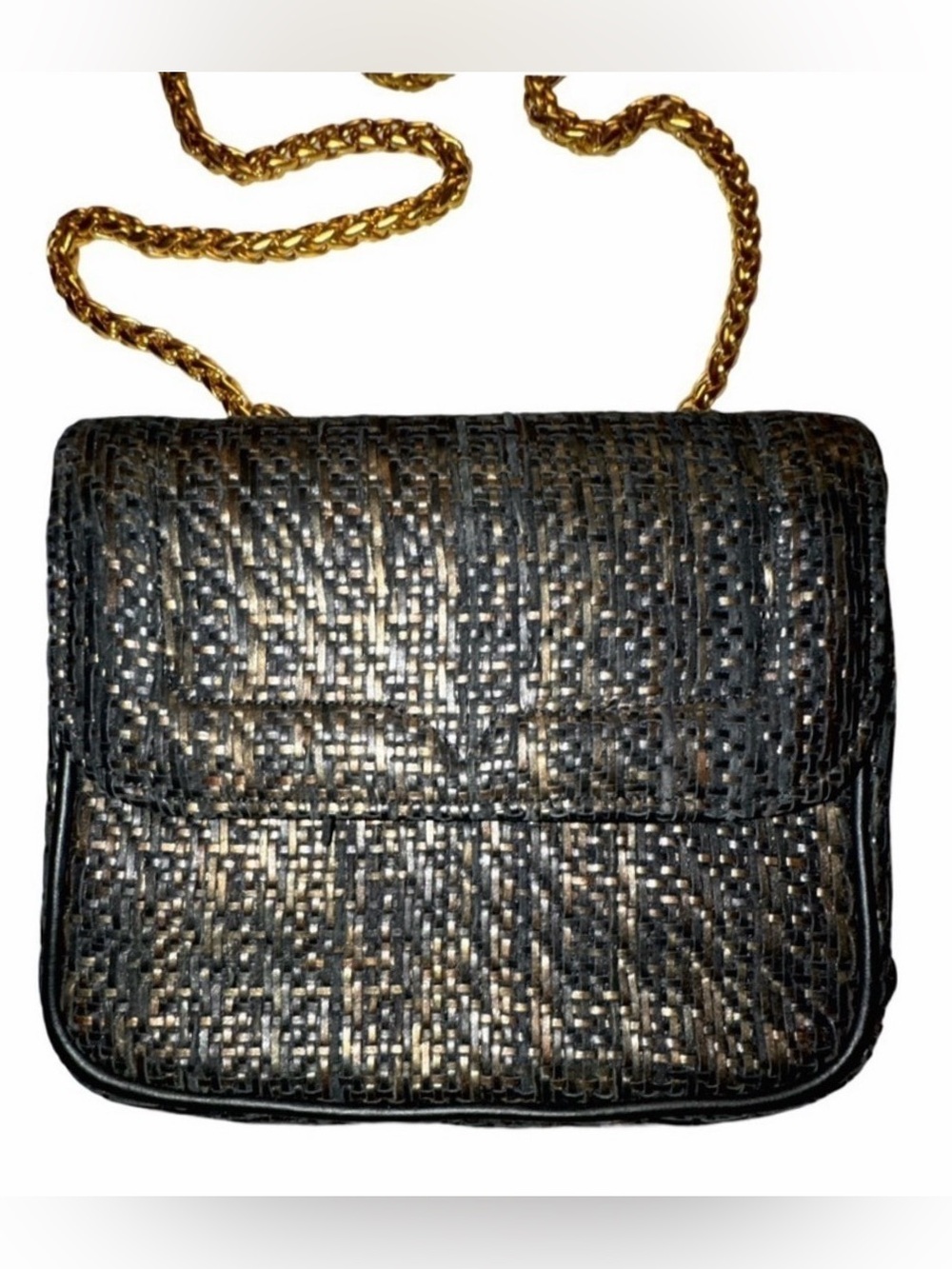 Sondra Roberts Vintage Dual Compartment Crossbody Bag. Brown